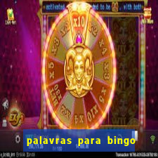 palavras para bingo cha de bebe