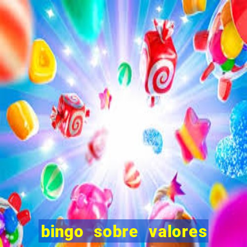 bingo sobre valores para imprimir