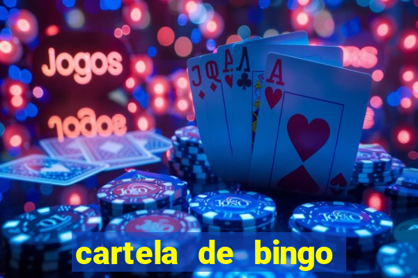 cartela de bingo cha de bebe