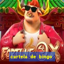 cartela de bingo cha de bebe